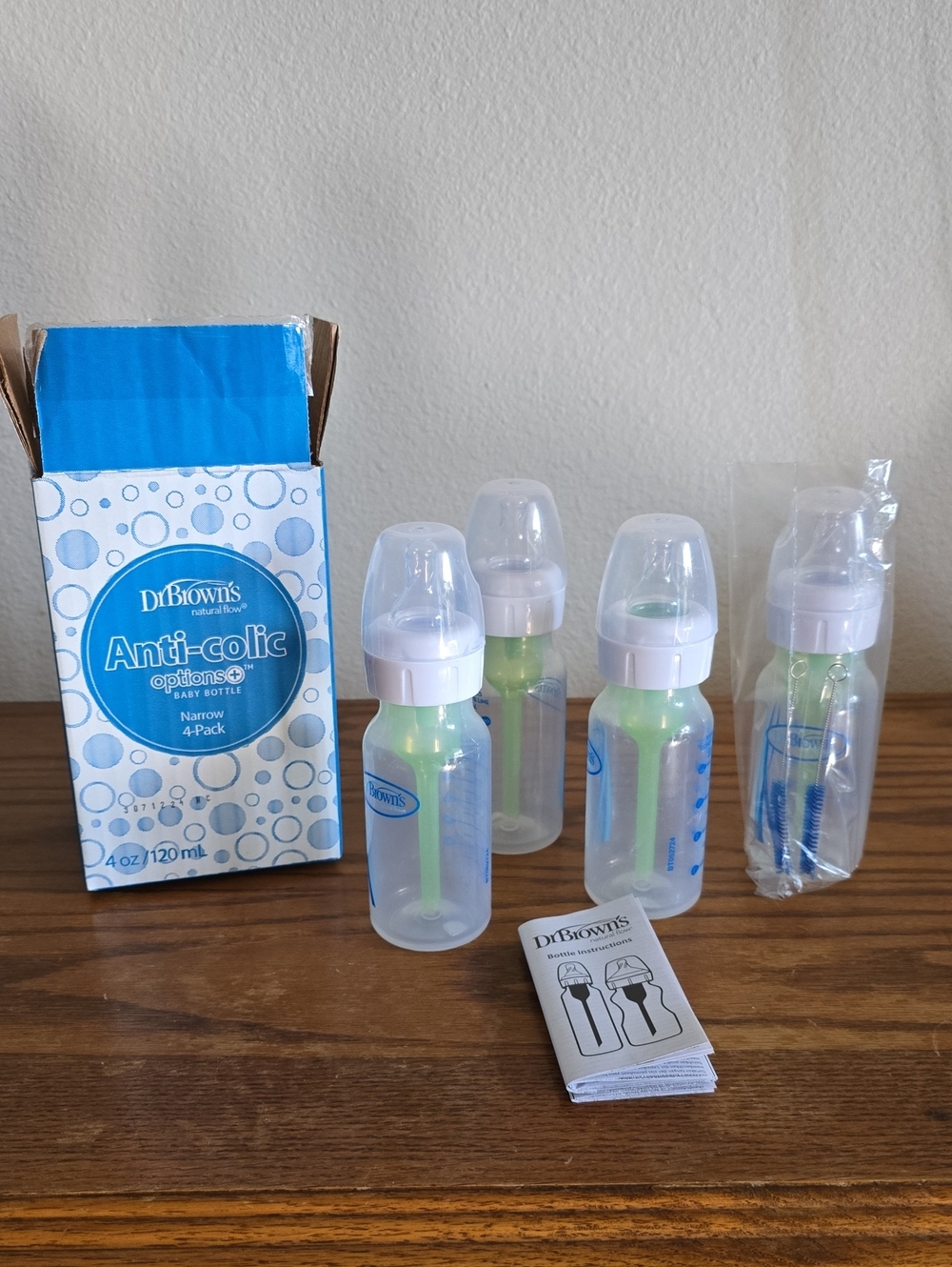 Dr. Brown's Anti-Colic Options+ Narrow Baby Bottle 4-Pack (4 oz/120 ml) Tote 12